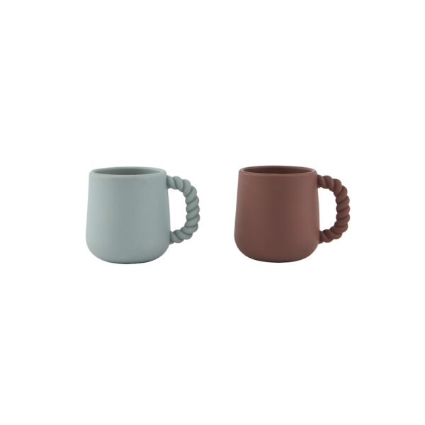 OYOY siliconen bekers - choco & mint - verpakt per 2