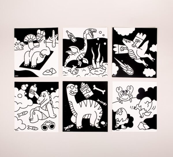 OMY kleurboek velvet dino - 6 kleurplaten - Afbeelding 3
