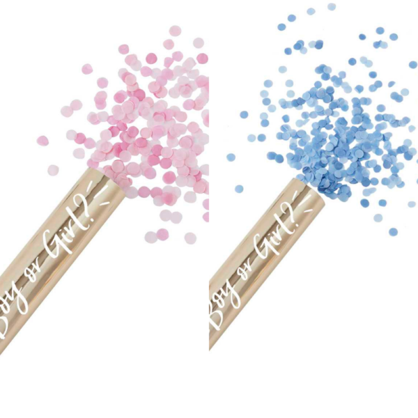 Ginger Ray Gender Reveal confetti kanon roze/blauw